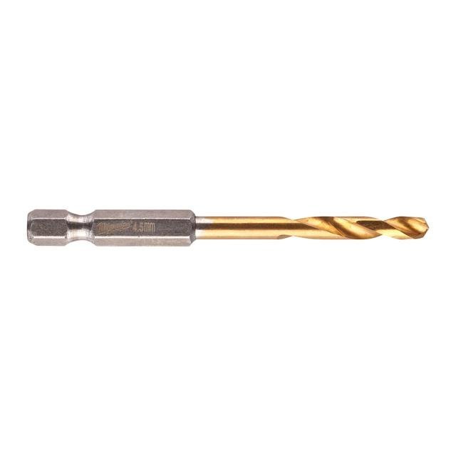 Milwaukee 4,5 x 76 mm SHOCKWAVE Metallbohrer HSS-G RED HEX Titan 1/4" Produktbild img1 L
