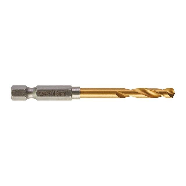 Milwaukee 4,8 x 78 mm SHOCKWAVE Metallbohrer HSS-G RED HEX Titan 1/4" Produktbild img1 L
