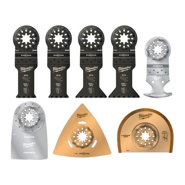 Milwaukee 8-teiliges Set Multitool Starlock Zubehör-Set Renovierung Produktbild img1 L
