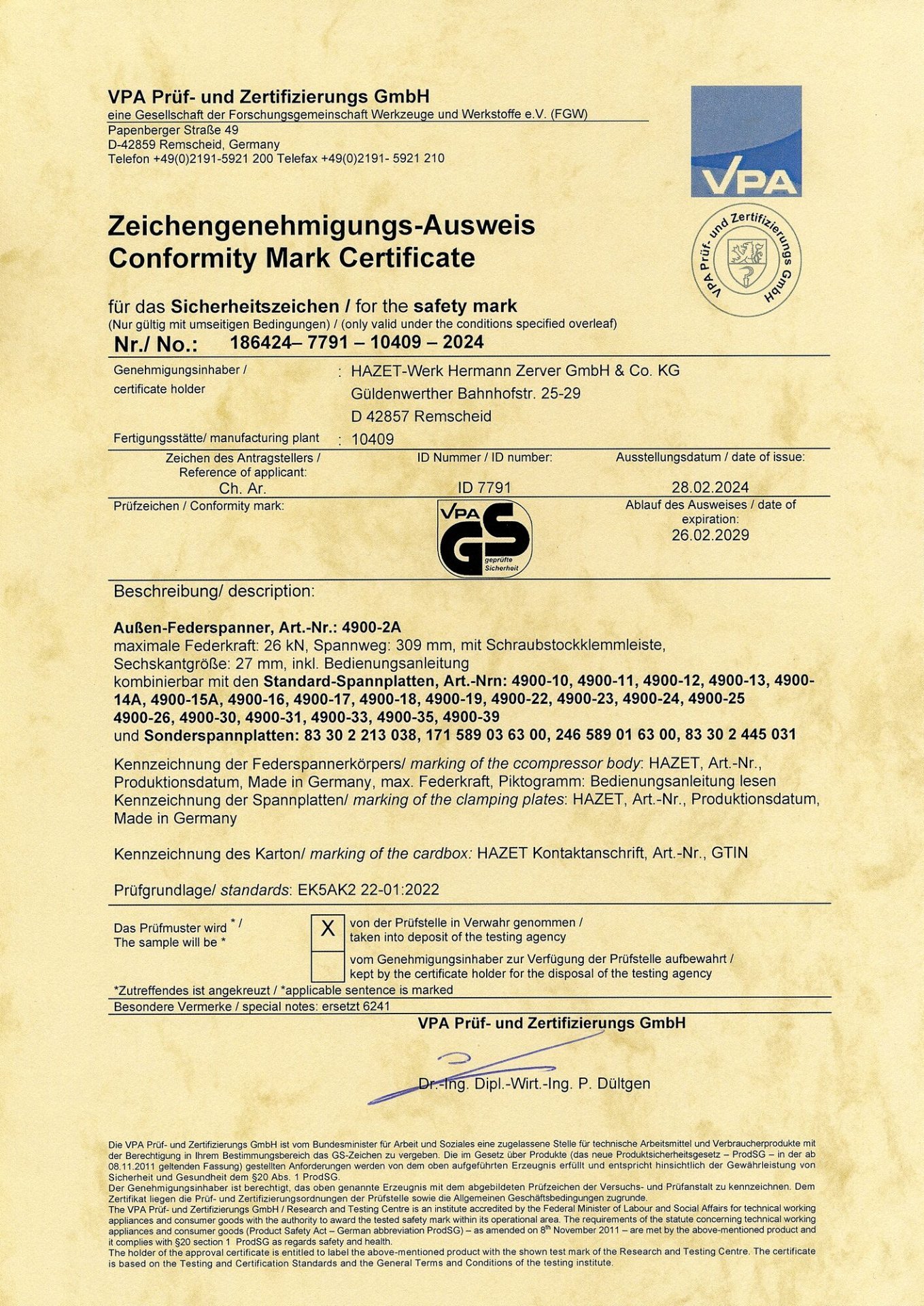 Sicherheits Federspanner Satz 4900-2A/5 ∙ 5-teilig Produktbild img6 L