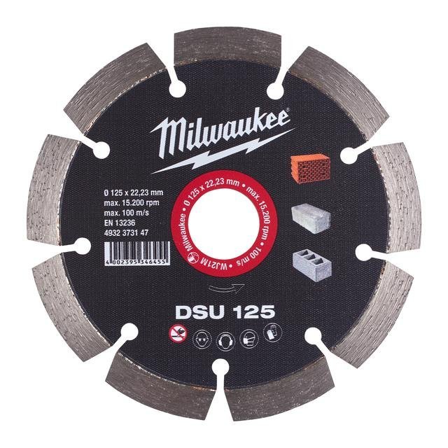 Milwaukee optimiert für Mauernutfräsen Diamanttrennscheibe DSU 125 mm Produktbild img1 L