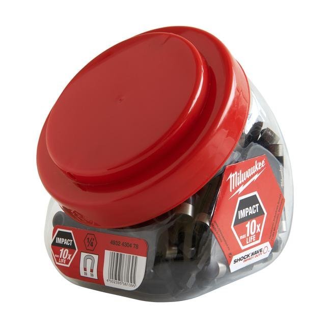 Milwaukee 60 mm SHOCKWAVE Magnetbithalter 1/4" Hex Großpack (100 Stk.) Produktbild img2 L
