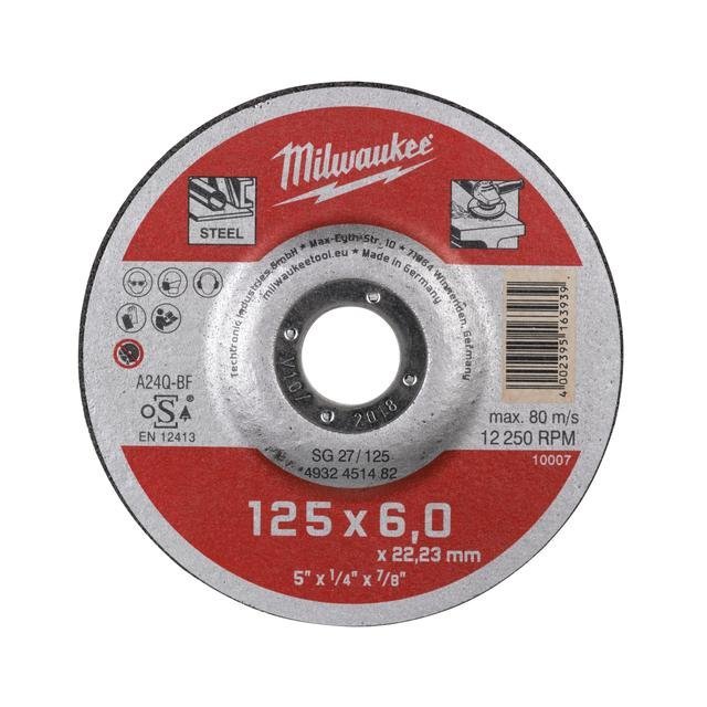 Milwaukee SG27 6 mm gekröpft Contractor Schruppscheibe Contractor 125 mm Produktbild img1 L