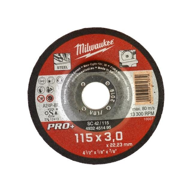 Milwaukee SC42 3 mm gekröpft Metalltrennscheibe PRO+ 115 mm Produktbild img1 L