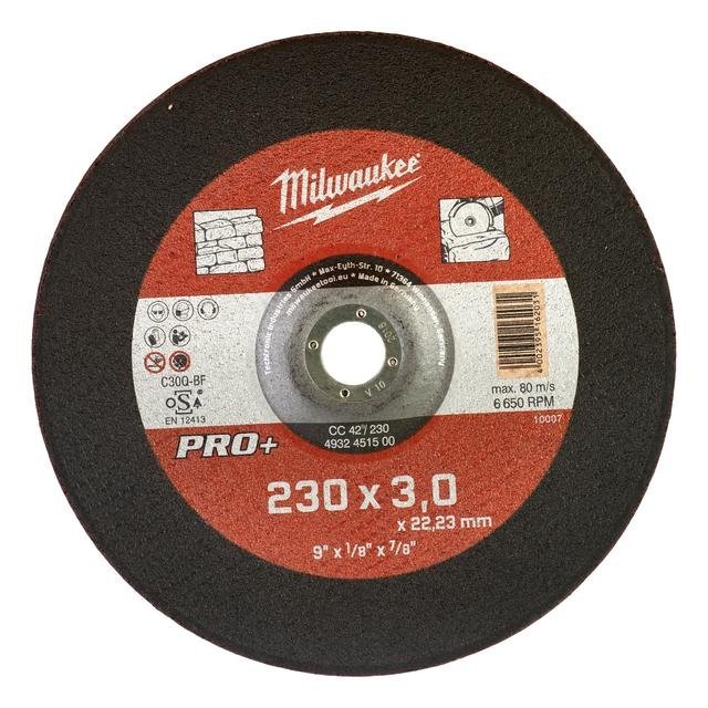 Milwaukee CC42 3 mm Steintrennscheibe PRO+ 230 mm Produktbild img1 L