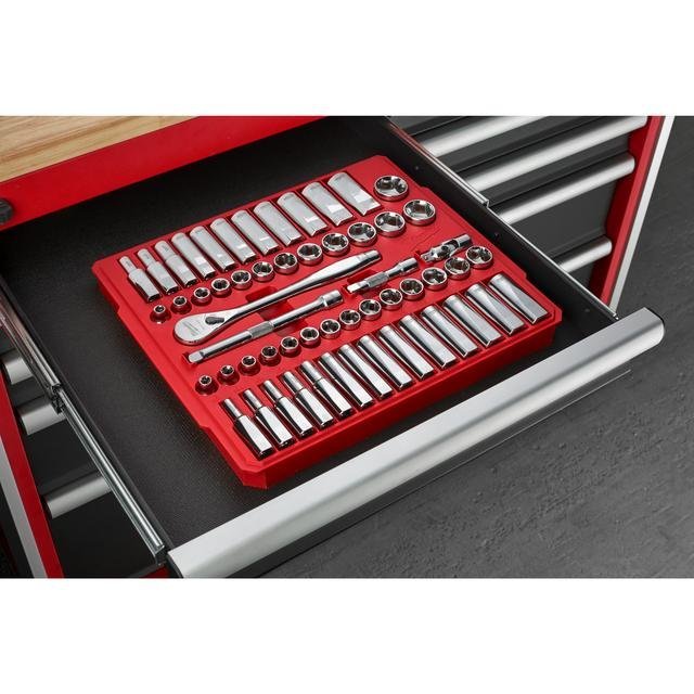 Milwaukee 56-teilig Ratschen- und Steckschlüsseleinsatz Set 3/8" imperial & metrisch Produktbild img5 L