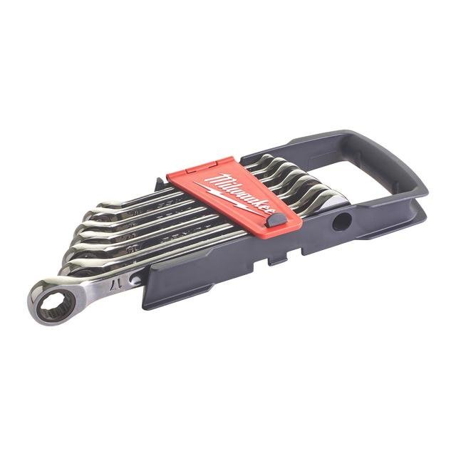 Milwaukee 7-teilig metrisch MAX BITE Ratschen-Ringmaulschlüsselsatz Produktbild img1 L