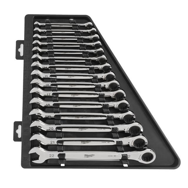 Milwaukee 15-teilig metrisch MAX BITE Ratschen-Ringmaulschlüsselsatz Produktbild img3 L