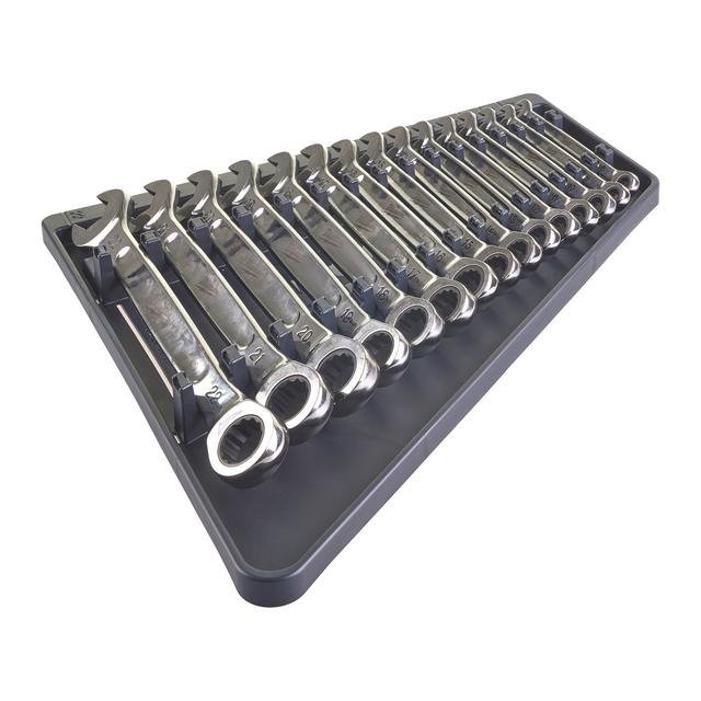 Milwaukee 15-teilig metrisch MAX BITE Ratschen-Ringmaulschlüsselsatz Produktbild img2 L