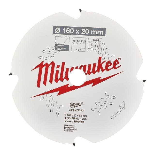 Milwaukee 160/20 mm Z4 Diamant Kreissägeblatt Faserzement für Handkreissägen Produktbild img1 L
