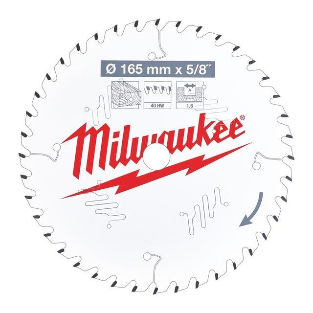 Milwaukee 165/15,87 mm Z40 Wechselzahn Kreissägeblatt Holz für Akku-Handkreissägen Produktbild img2 L