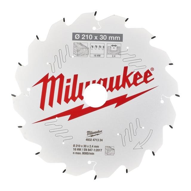 Milwaukee 210/30 mm Z16 Wechselzahn Kreissägeblatt Holz für Tischkreissägen Produktbild img1 L