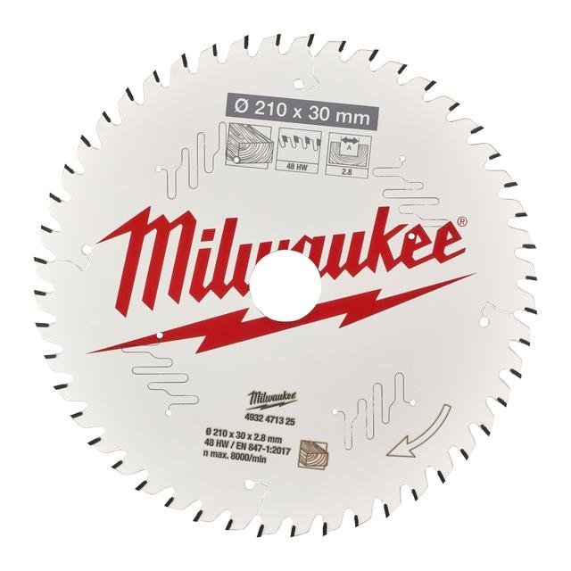 Milwaukee 210/30 mm Z48 Wechselzahn Kreissägeblatt Holz für Tischkreissägen Produktbild img1 L