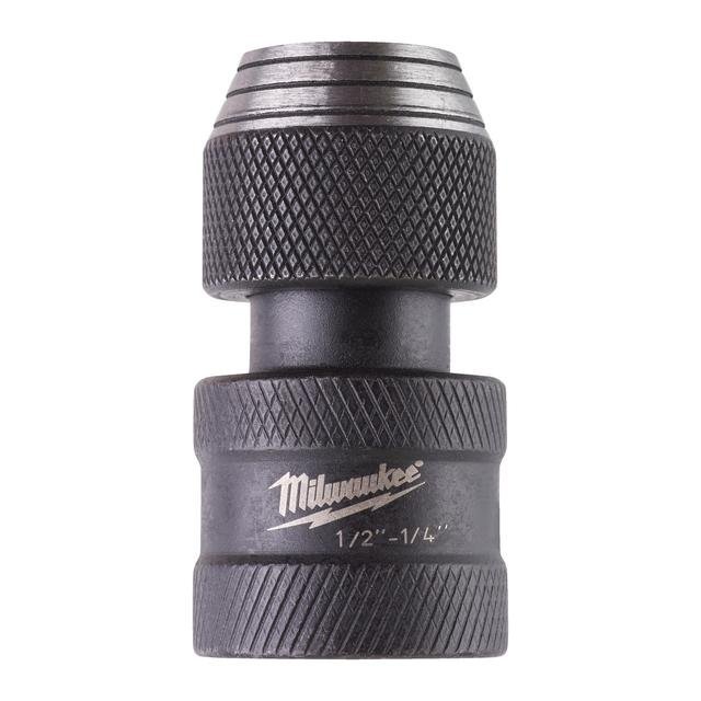 Milwaukee 1/2" Vierkant auf 1/4" Sechskant Bitadapter SHOCKWAVE 50 mm Produktbild img1 L