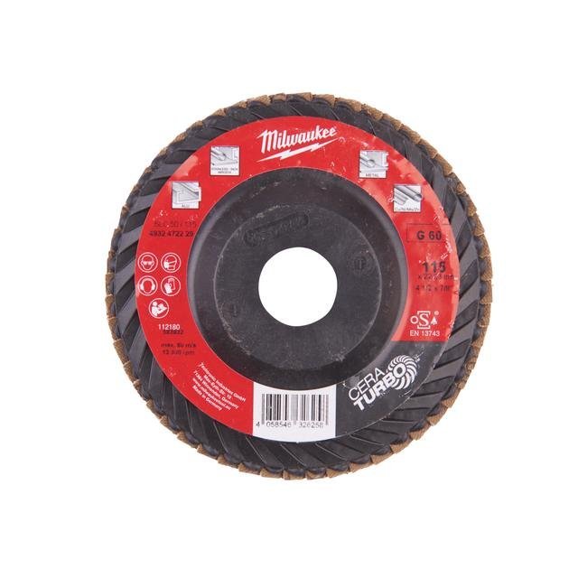 Milwaukee SLC50 Keramik K60 Fächerschleifscheibe 115 mm CERA TURBO Produktbild img1 L