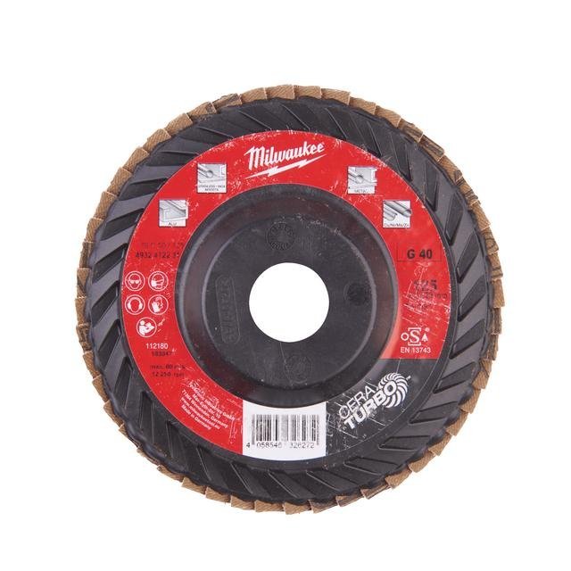 Milwaukee SLC50 Keramik K40 Fächerschleifscheibe 125 mm CERA TURBO Produktbild img1 L