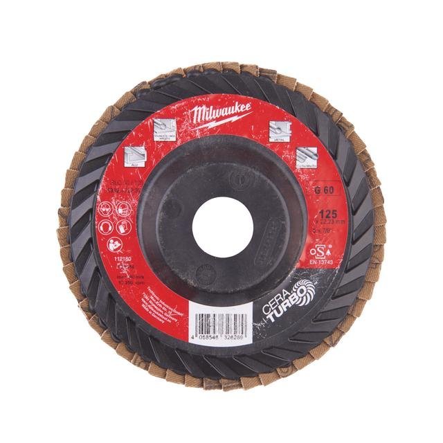 Milwaukee SLC50 Keramik K60 Fächerschleifscheibe 125 mm CERA TURBO Produktbild img1 L