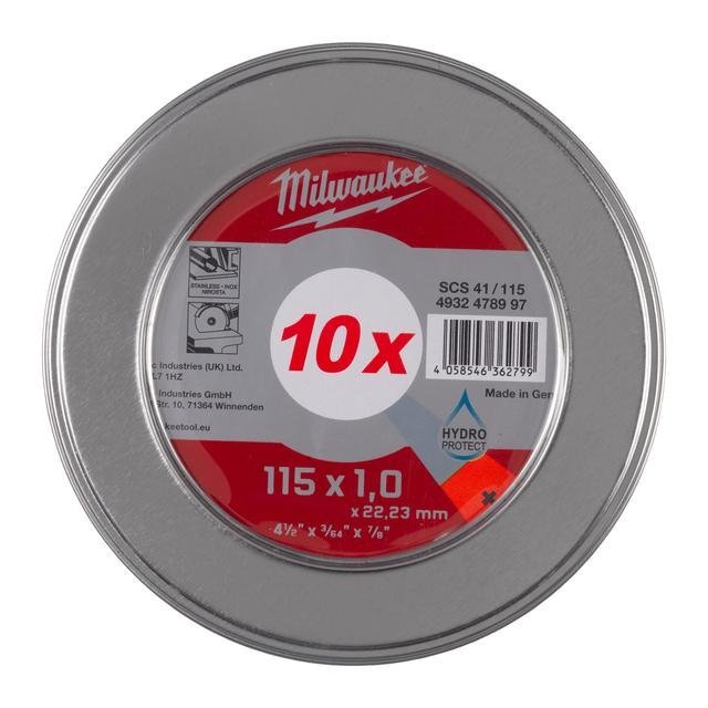 Milwaukee 10 x SCS41 1 mm in Metallbox Metalltrennscheibe PRO+ INOX 115 mm Produktbild img1 L