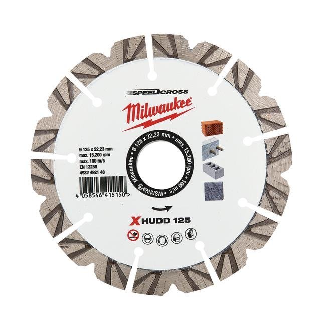 Milwaukee für harte Materialien Speedcross Diamanttrennscheibe XHUDD 125 mm Produktbild img1 L