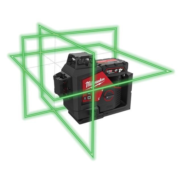 Milwaukee M12™ Akku-Kreuzlinienlaser 3 x 360° Kit M123PLSKIT-401P Produktbild img4 L