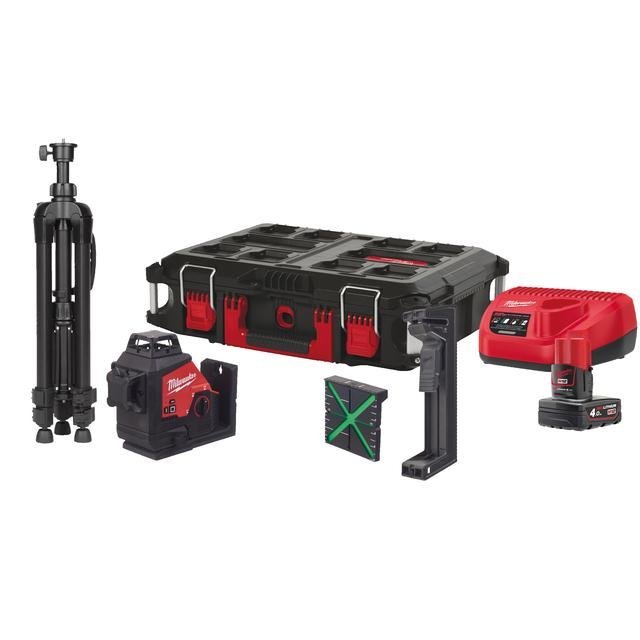 Milwaukee M12™ Akku-Kreuzlinienlaser 3 x 360° Kit M123PLSKIT-401P Produktbild img7 L