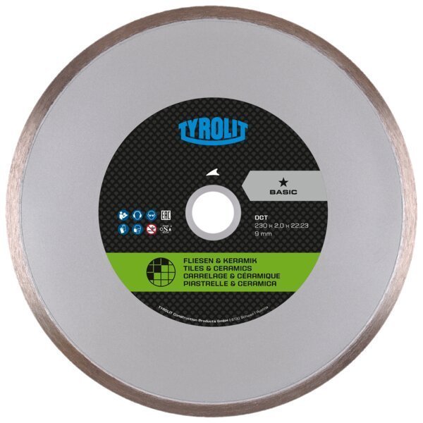 Tyrolit DCT Trockenschnitt-Sägeblatt BASIC Keramikfliesen 230x2x22,23 Produktbild img1 L
