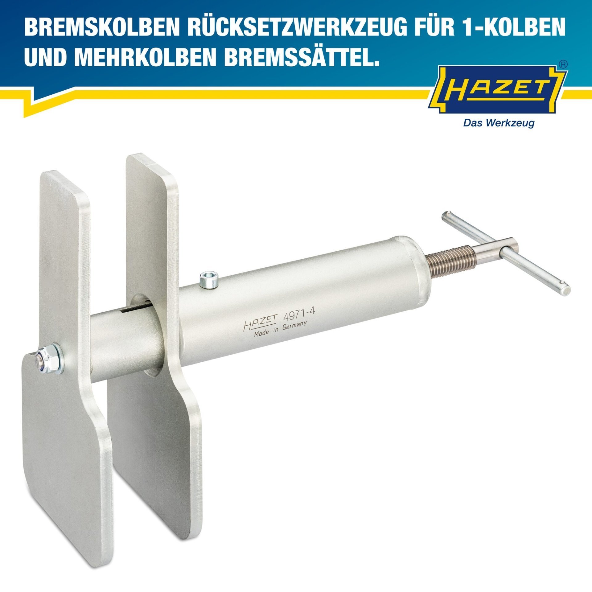 HAZET Bremskolben Rücksetzwerkzeug für 1-Kolben und Mehrkolben Bremssättel 4971-4 Produktbild img2 L