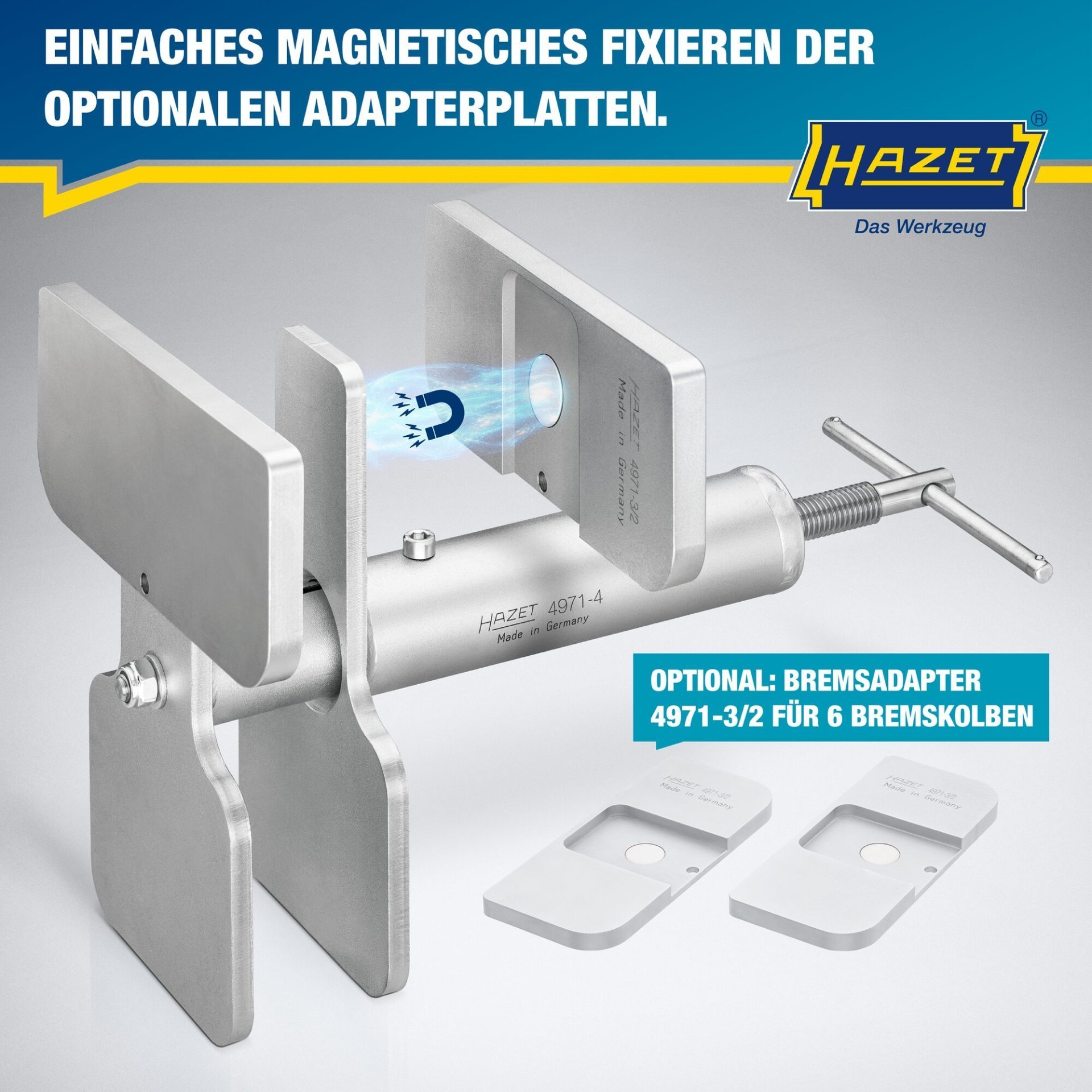 HAZET Bremskolben Rücksetzwerkzeug für 1-Kolben und Mehrkolben Bremssättel 4971-4 Produktbild img4 L