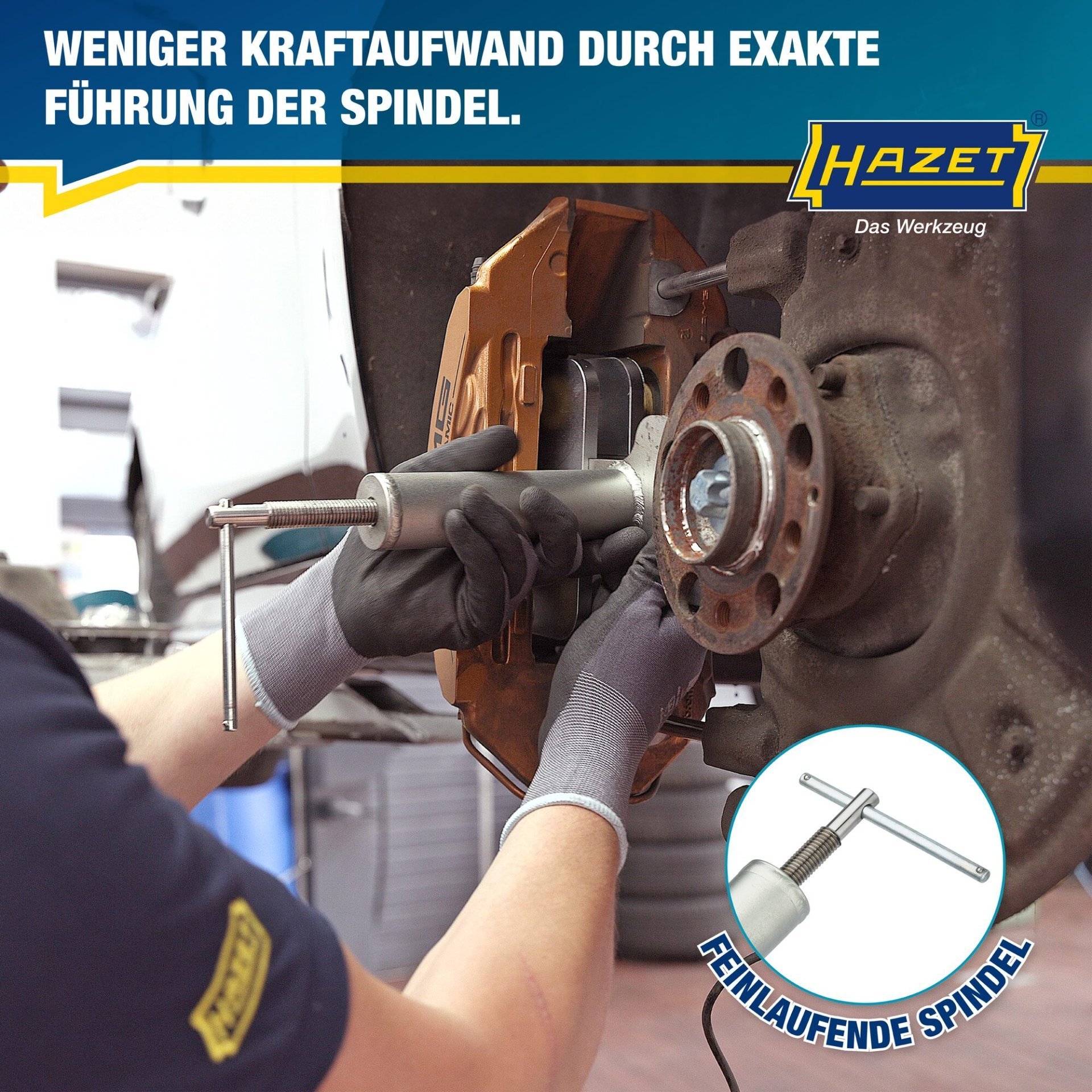 HAZET Bremskolben Rücksetzwerkzeug für 1-Kolben und Mehrkolben Bremssättel 4971-4 Produktbild img5 L