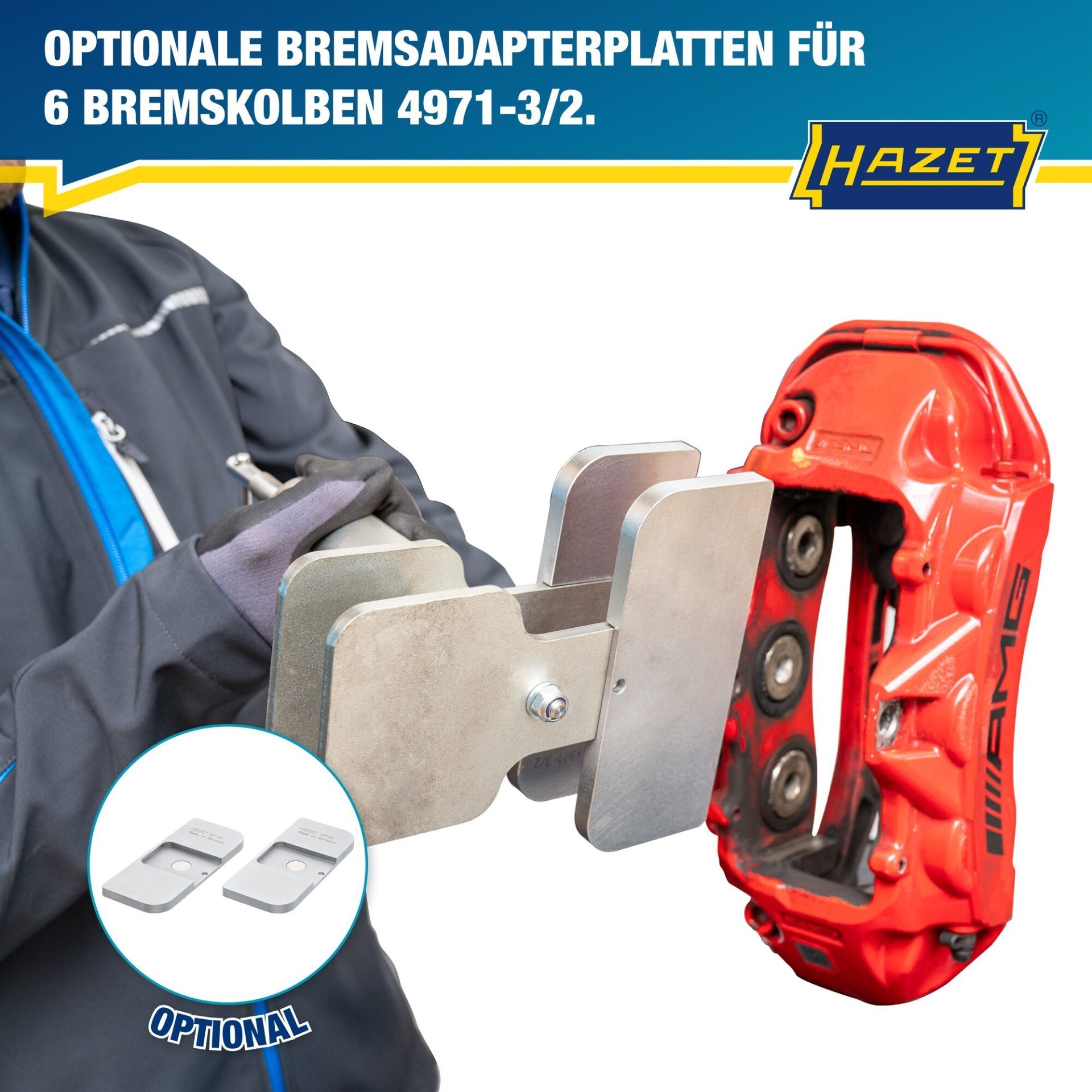 HAZET Bremskolben Rücksetzwerkzeug für 1-Kolben und Mehrkolben Bremssättel 4971-4 Produktbild img7 L