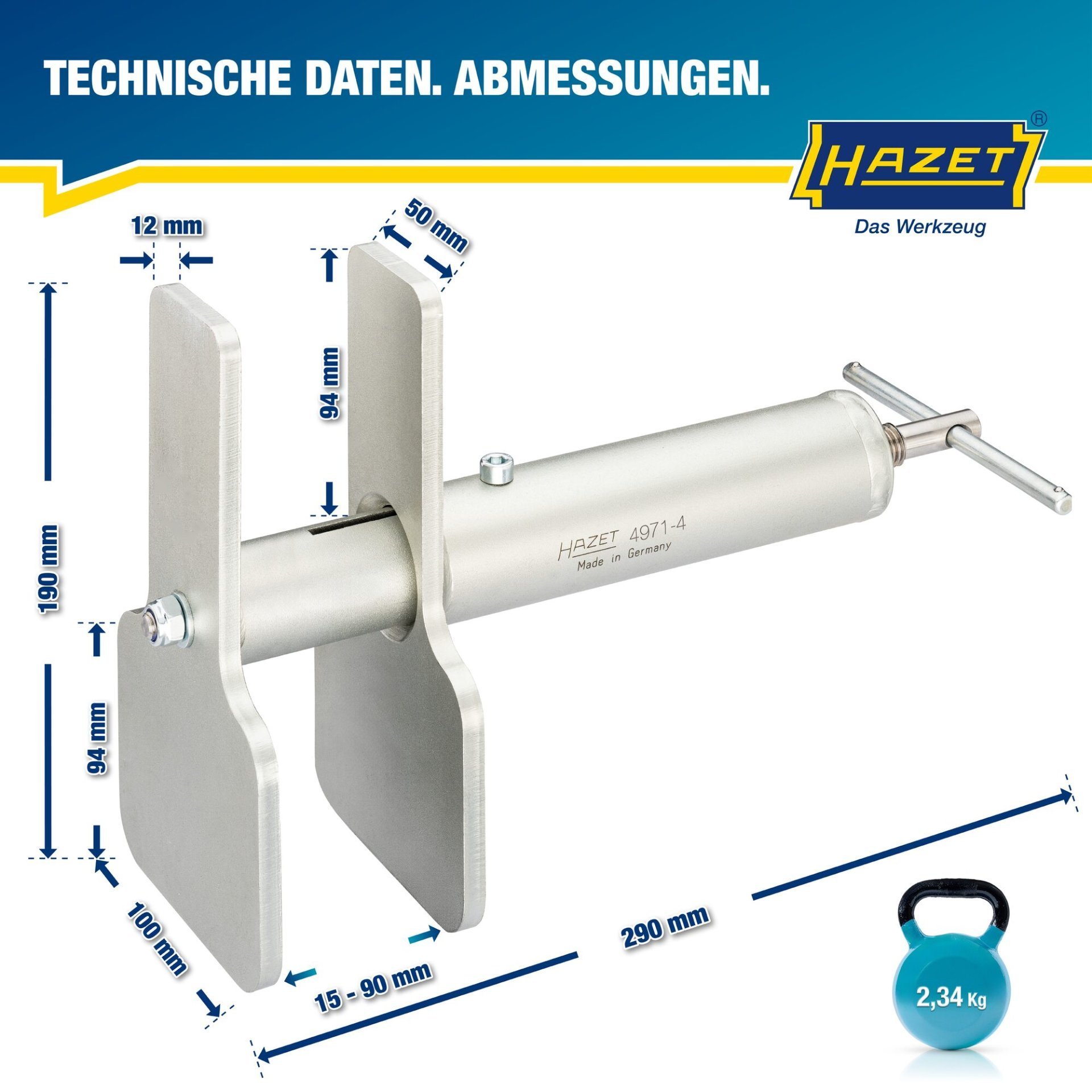HAZET Bremskolben Rücksetzwerkzeug für 1-Kolben und Mehrkolben Bremssättel 4971-4 Produktbild img8 L