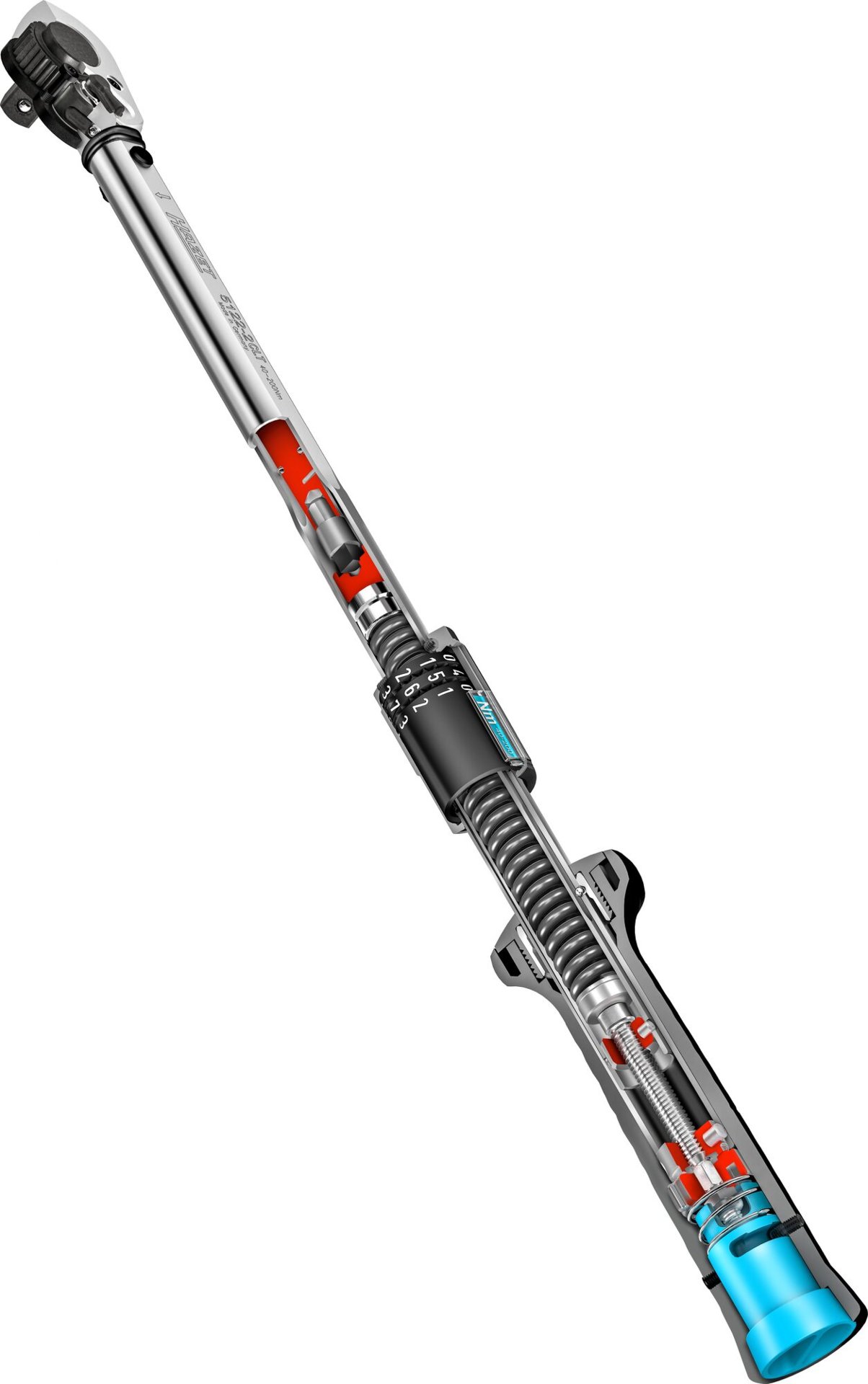 HAZET Drehmomentschlüssel mit DAkkS-Kalibrierschein 5123-2CLTCAL ∙ Drehmomentbereich min-max: 60 – 320 Nm ∙ Genauigkeit: 4% ∙ 1/2 Zoll (12,5 mm) Vierkant massiv ∙ Länge: 660 mm Produktbild img8 L