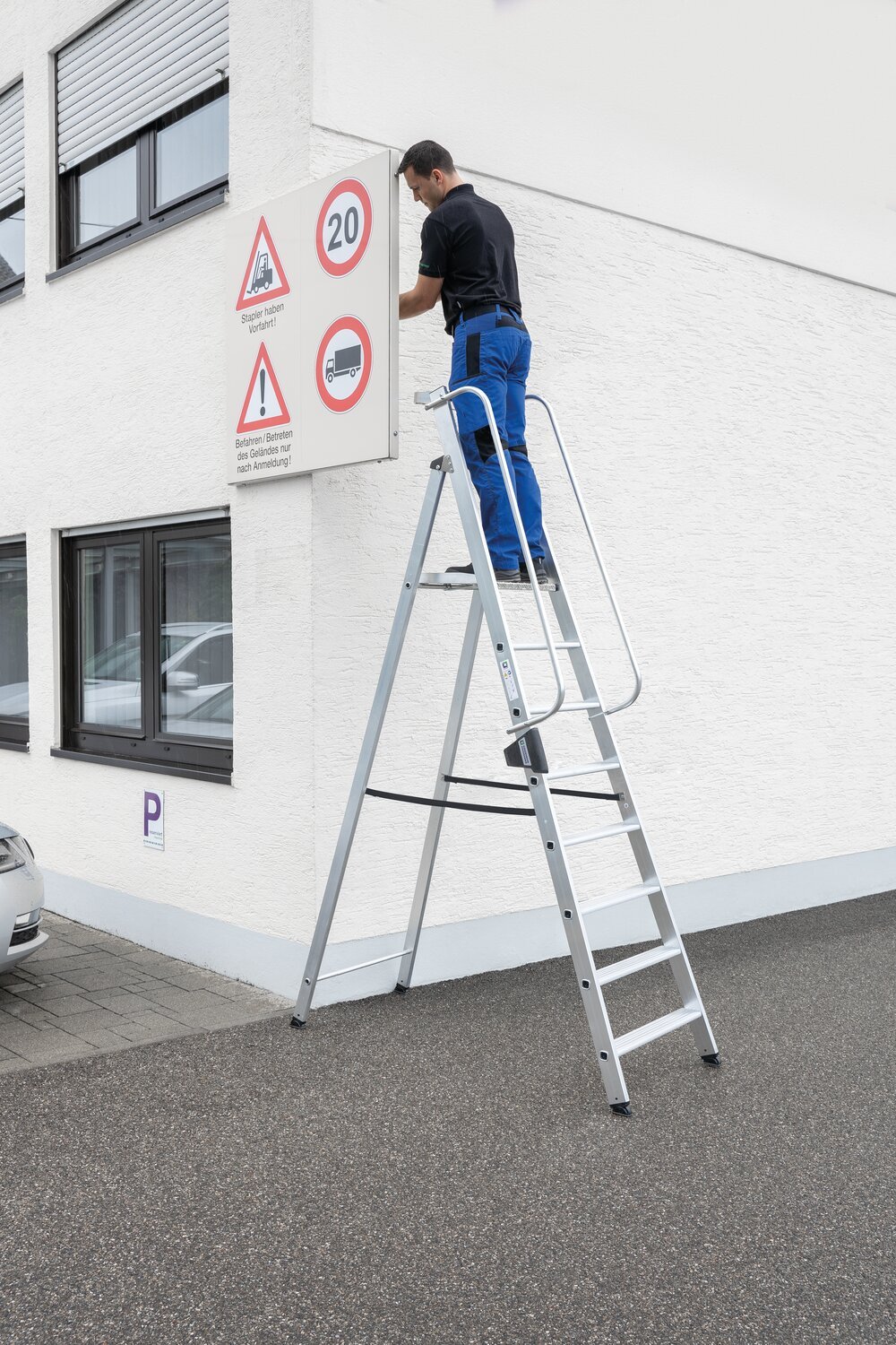 MUNK Plattformleiter mit Ablageschale Produktbild img2 L