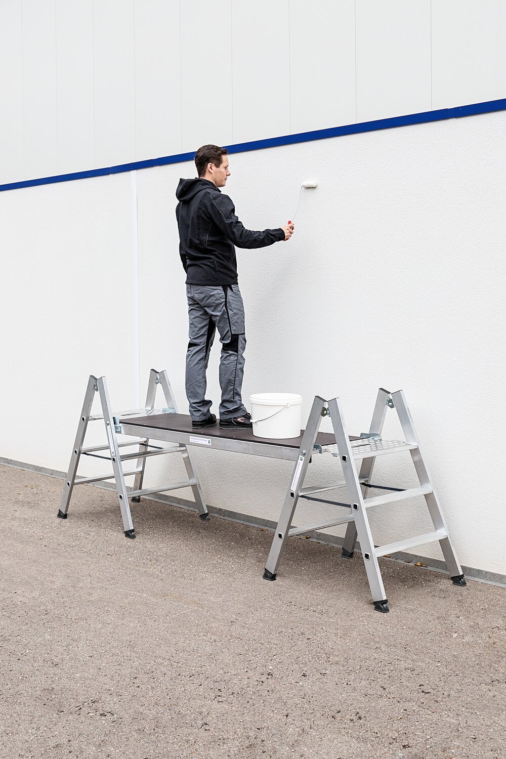 MUNK Klapptritt beidseitig begehbar RAL 7016 Produktbild img2 L