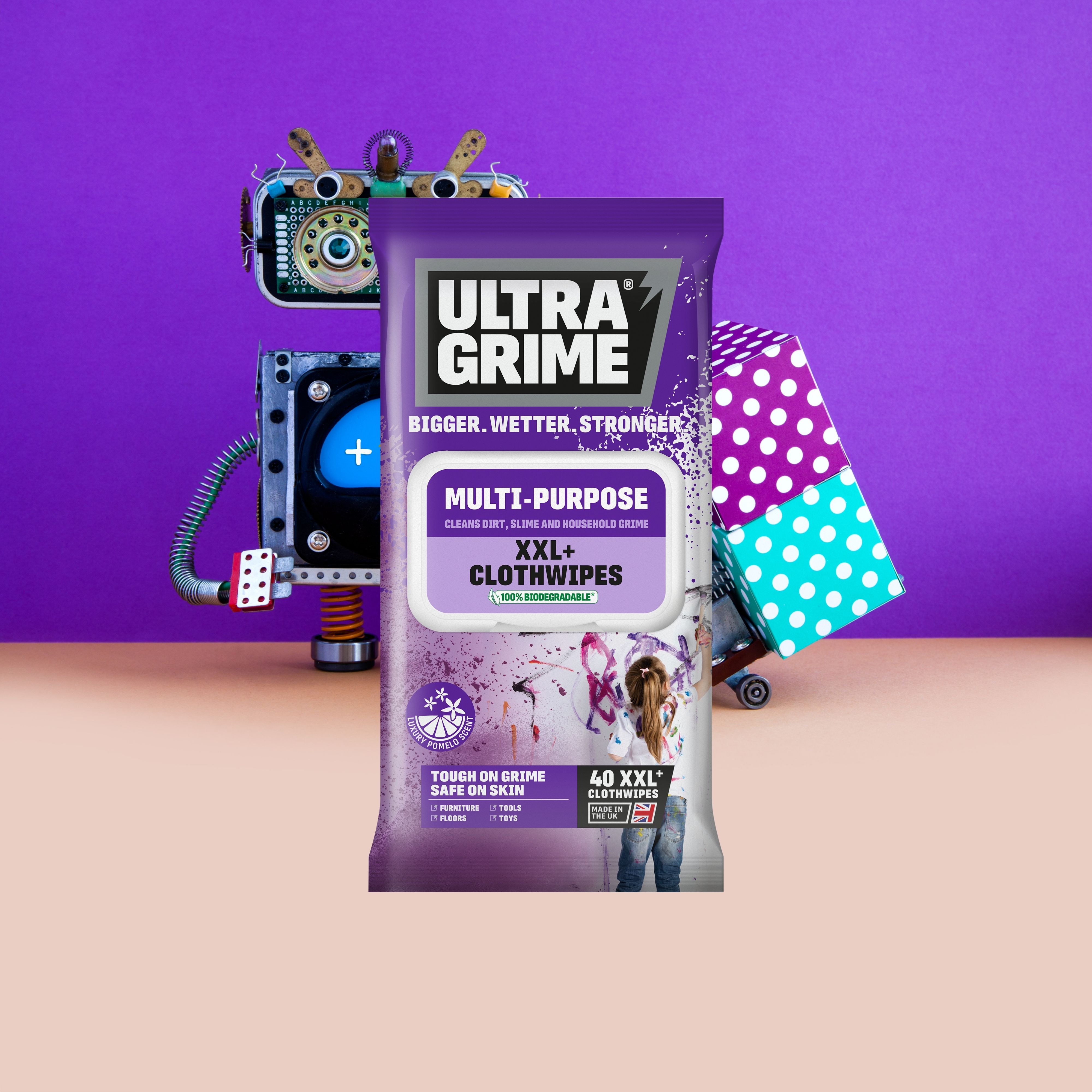 UltraGrime Life Mehrzwecktücher m.Pampelmusduft 40 Tücher /Pack, Haushaltspackung Produktbild img2 L