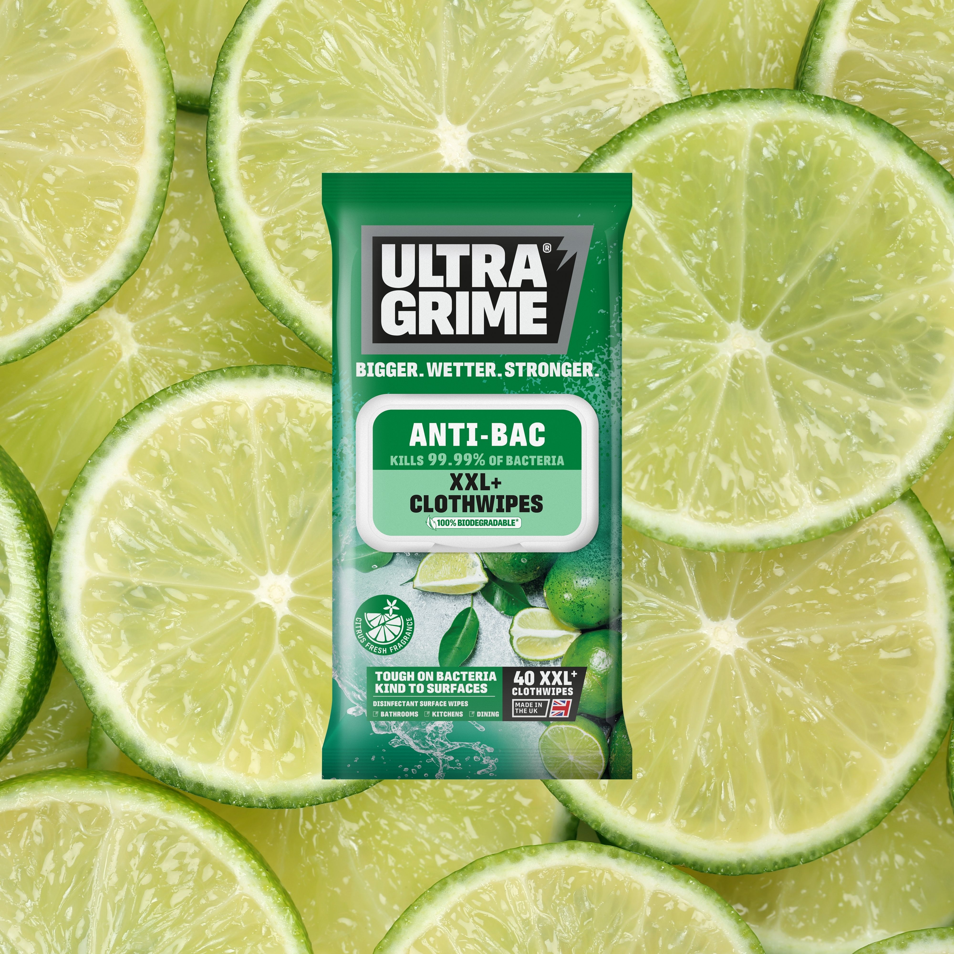 UltraGrime Life Antibakteriell  40 Tücher / Pack Haushaltspackung Produktbild img2 L