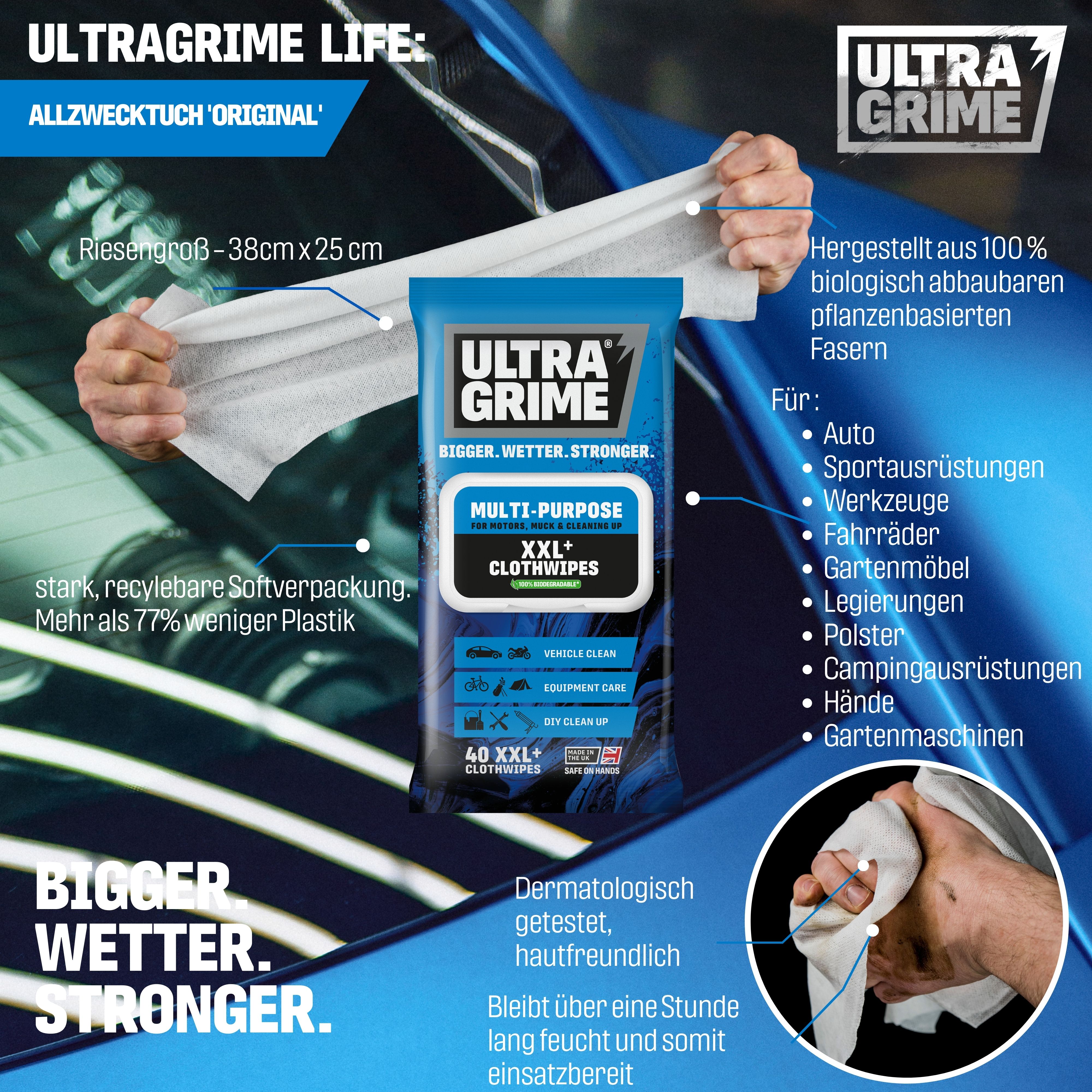 UltraGrime Life Mehrzwecktücher original 40 Tücher / PackHaushaltspackung Produktbild img3 L