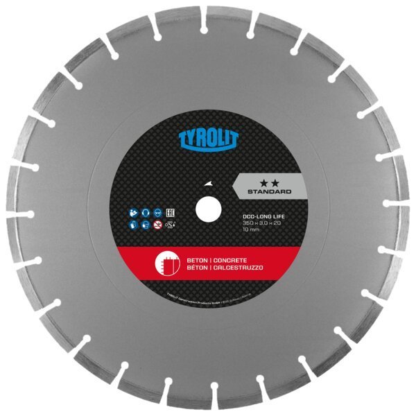 Tyrolit DCC-LL Trockenschnitt-Sägeblatt STANDARD Beton 300x2,6x25,4 Produktbild img1 L