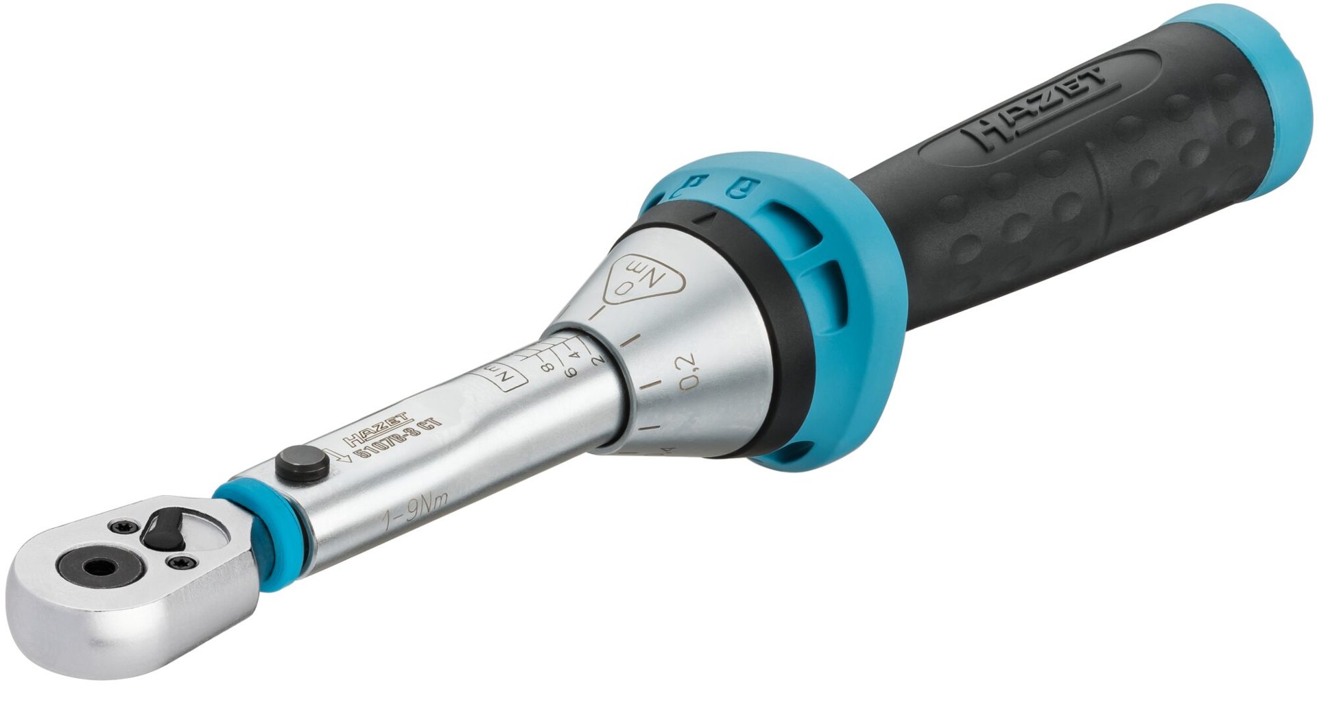 HAZET Drehmomentschlüssel mit Bit-Umschaltknarre 5107B-3CT ∙ Drehmomentbereich min-max: 1 – 9 Nm ∙ Genauigkeit: 4% ∙ 1/4 Zoll (6,3 mm) Sechskant hohl ∙ Länge: 234 mm Produktbild img1 L