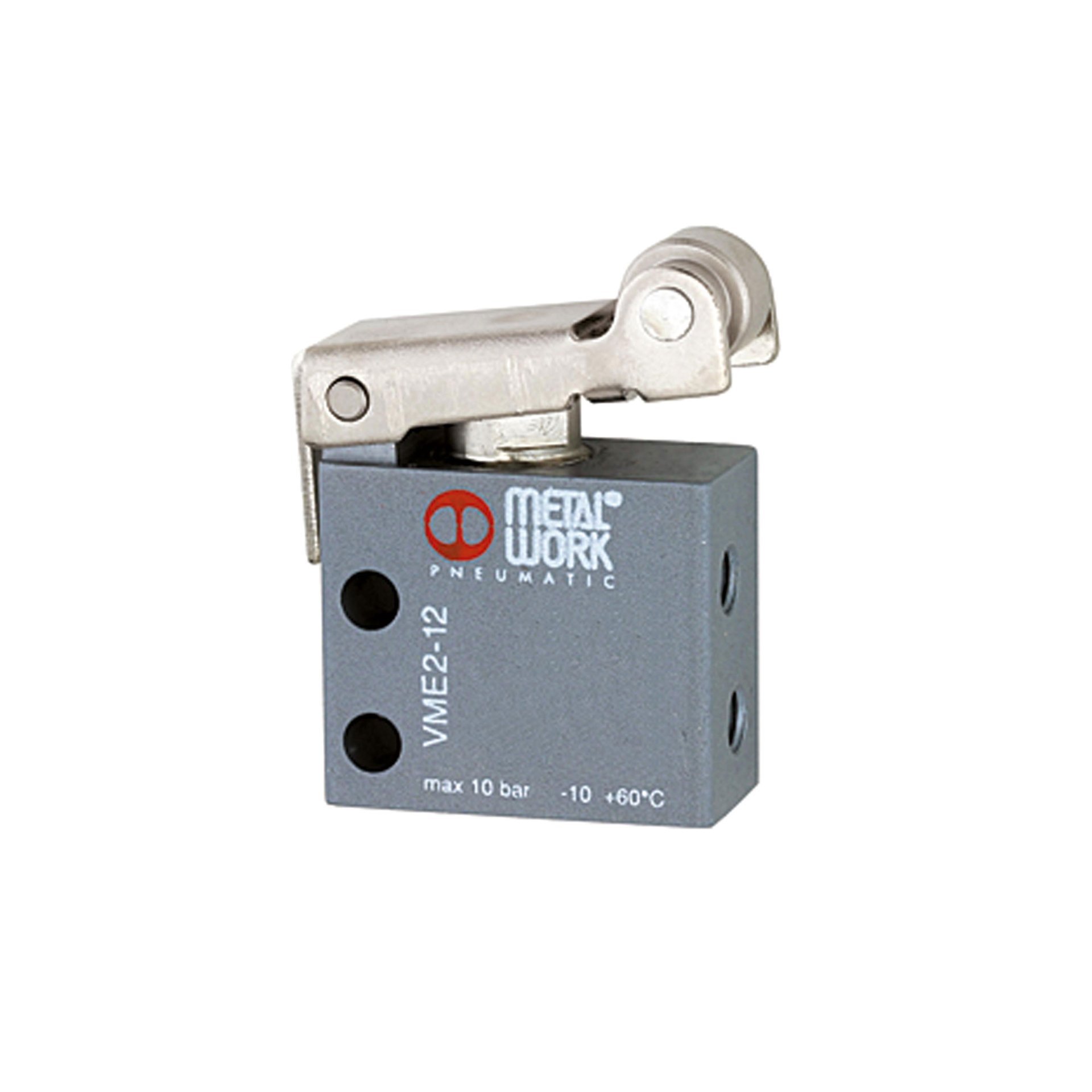 RIEGLER 3/2-Wege-Miniaturventil mechan., Rollenhebel, NO, 4 mm seitlich Produktbild img1 L
