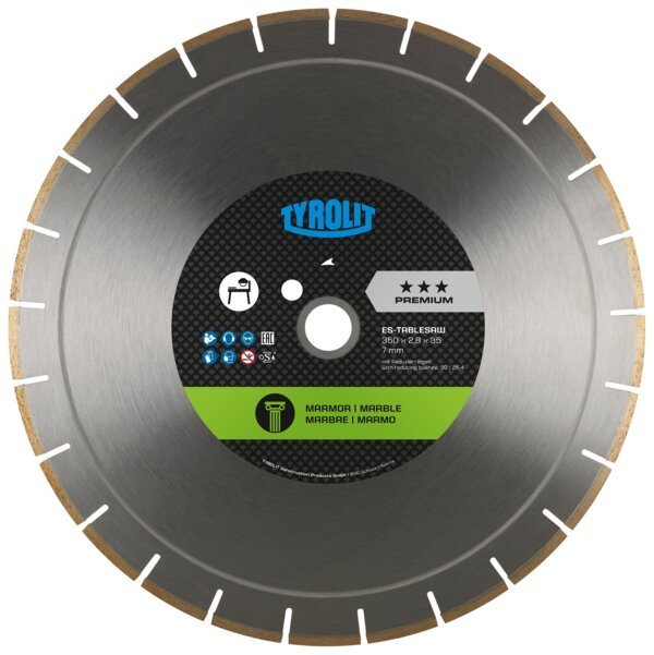 Tyrolit TSM Tischsägeblatt PREMIUM Marmor/Kalkst. 300x2,4x35 Produktbild img1 L