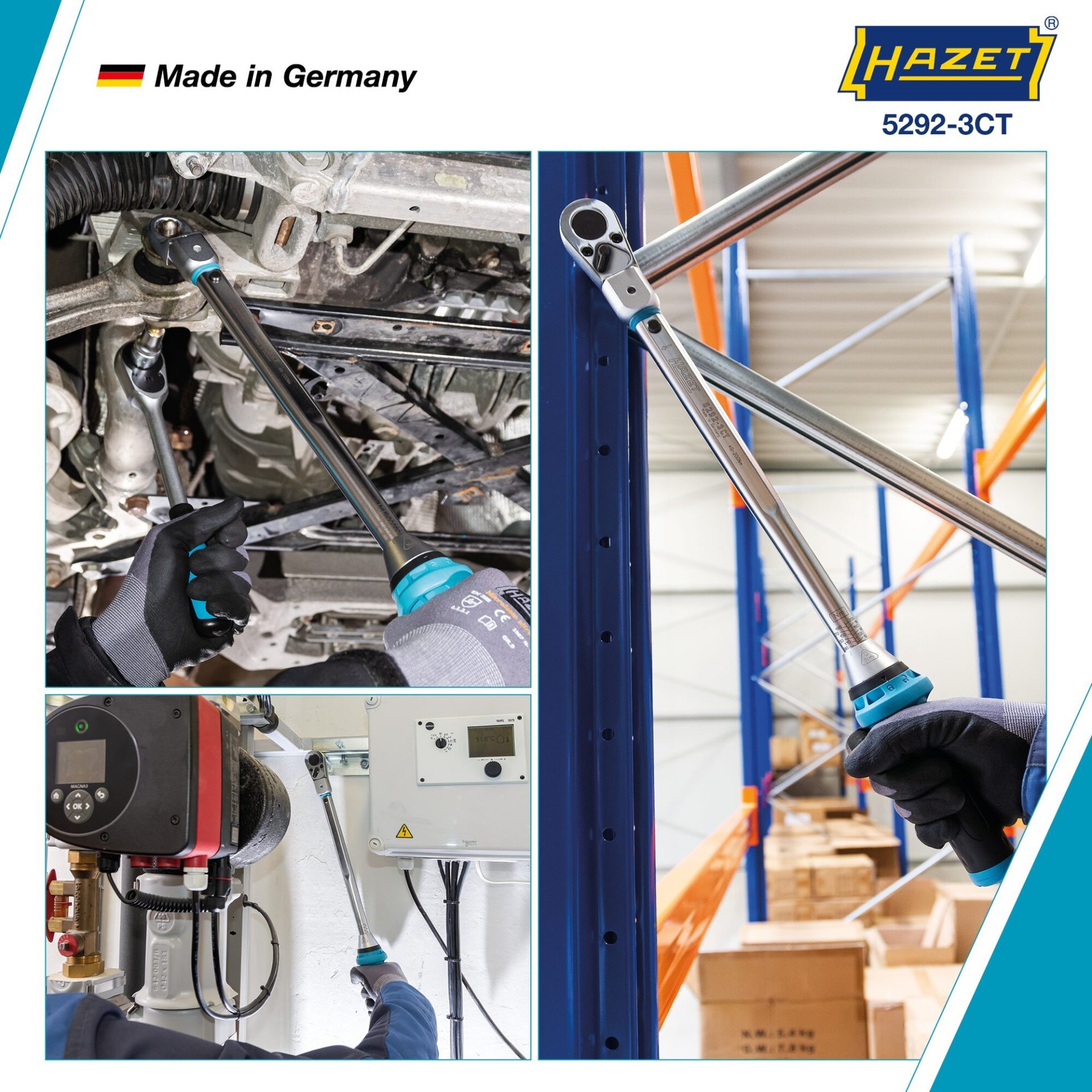 HAZET Drehmomentschlüssel 5292-3CT ∙ Drehmomentbereich min-max: 40 – 200 Nm ∙ Genauigkeit: 3% ∙ 14 x 18 mm Einsteck-Vierkant hohl ∙ Länge: 484 mm Produktbild img3 L
