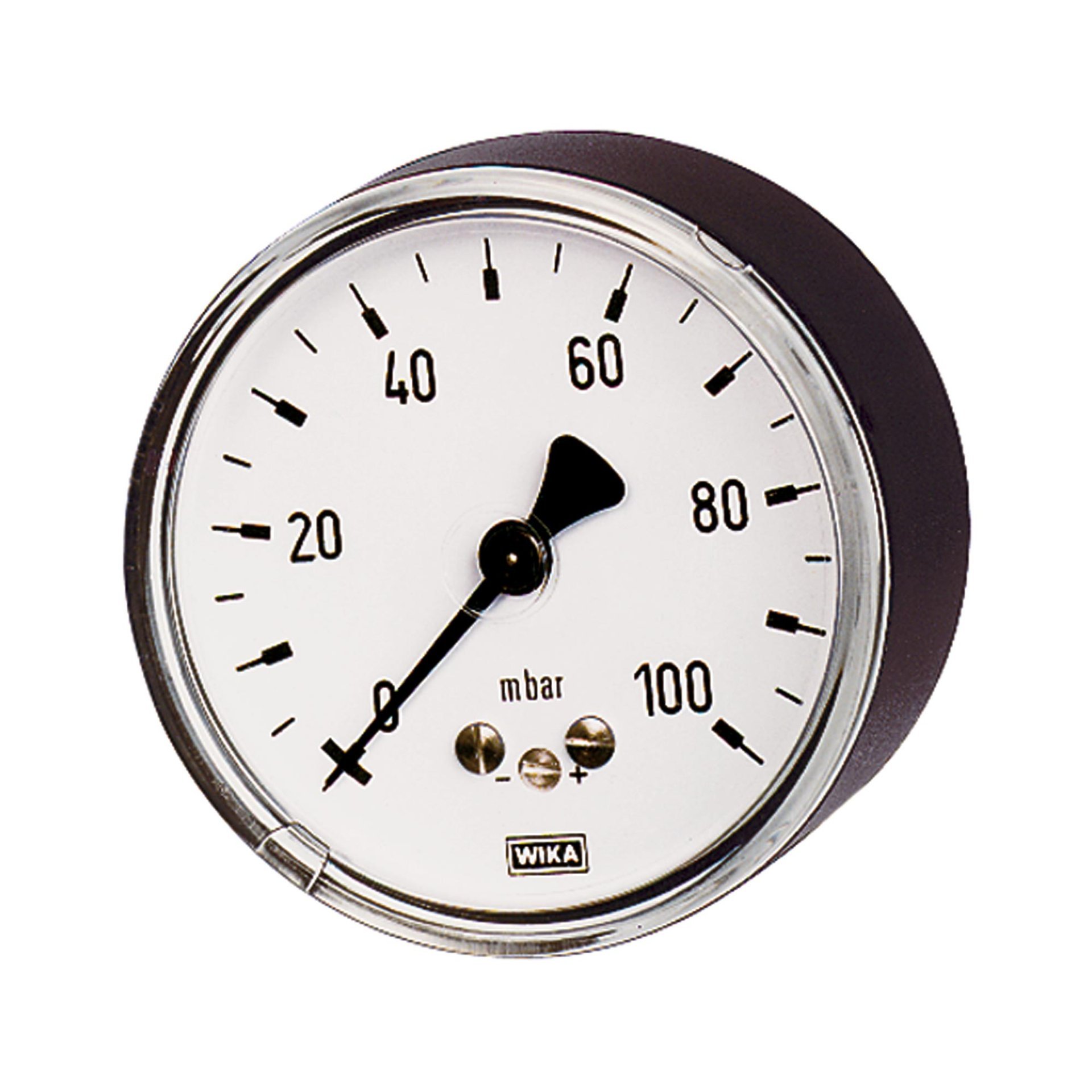 RIEGLER Kapselfedermanometer, G 1/2 hinten exzentr., 0 - 40 mbar, Ø 100 Produktbild img1 L