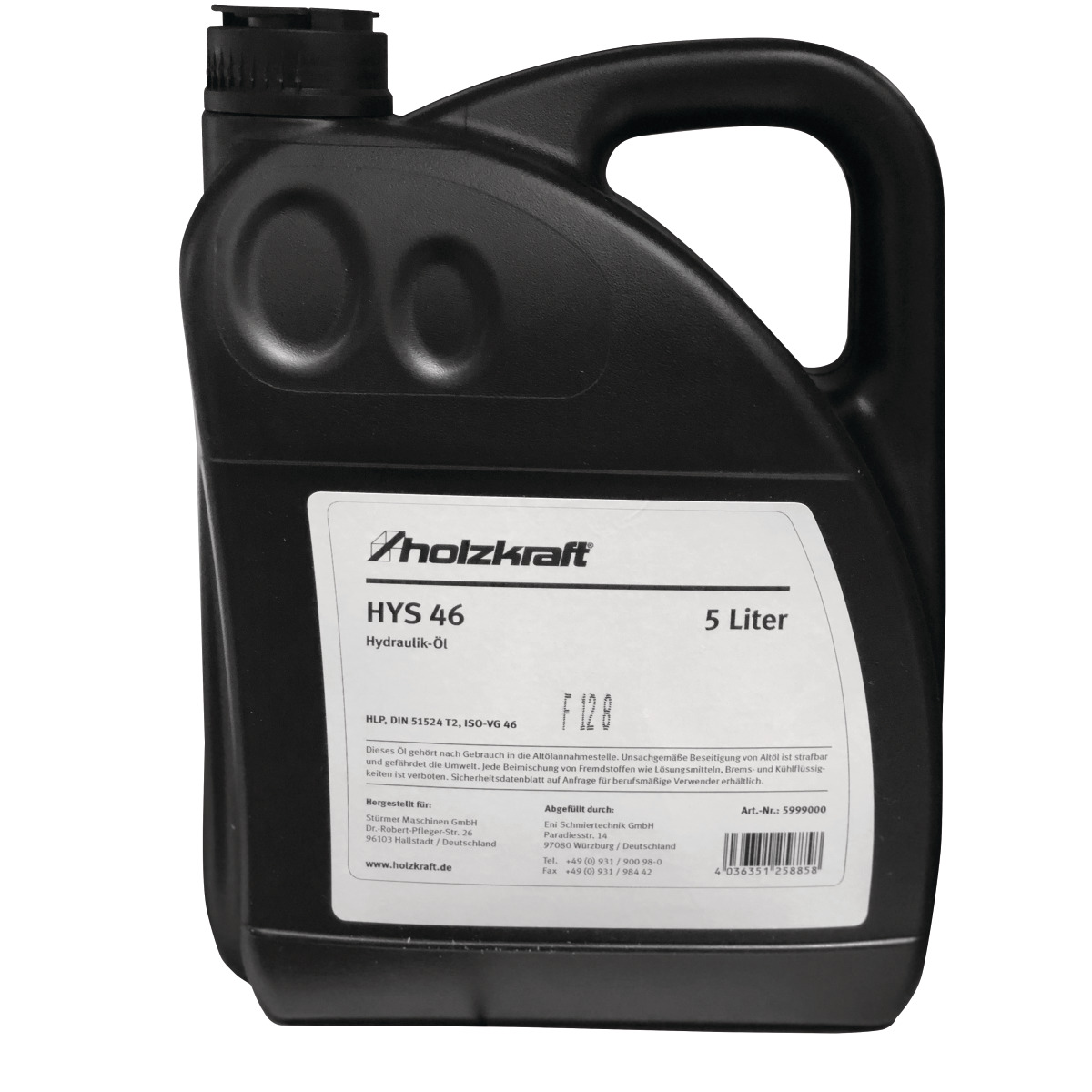 Holzkraft Hydrauliköl HYS 46, 5 Liter Produktbild img1 L