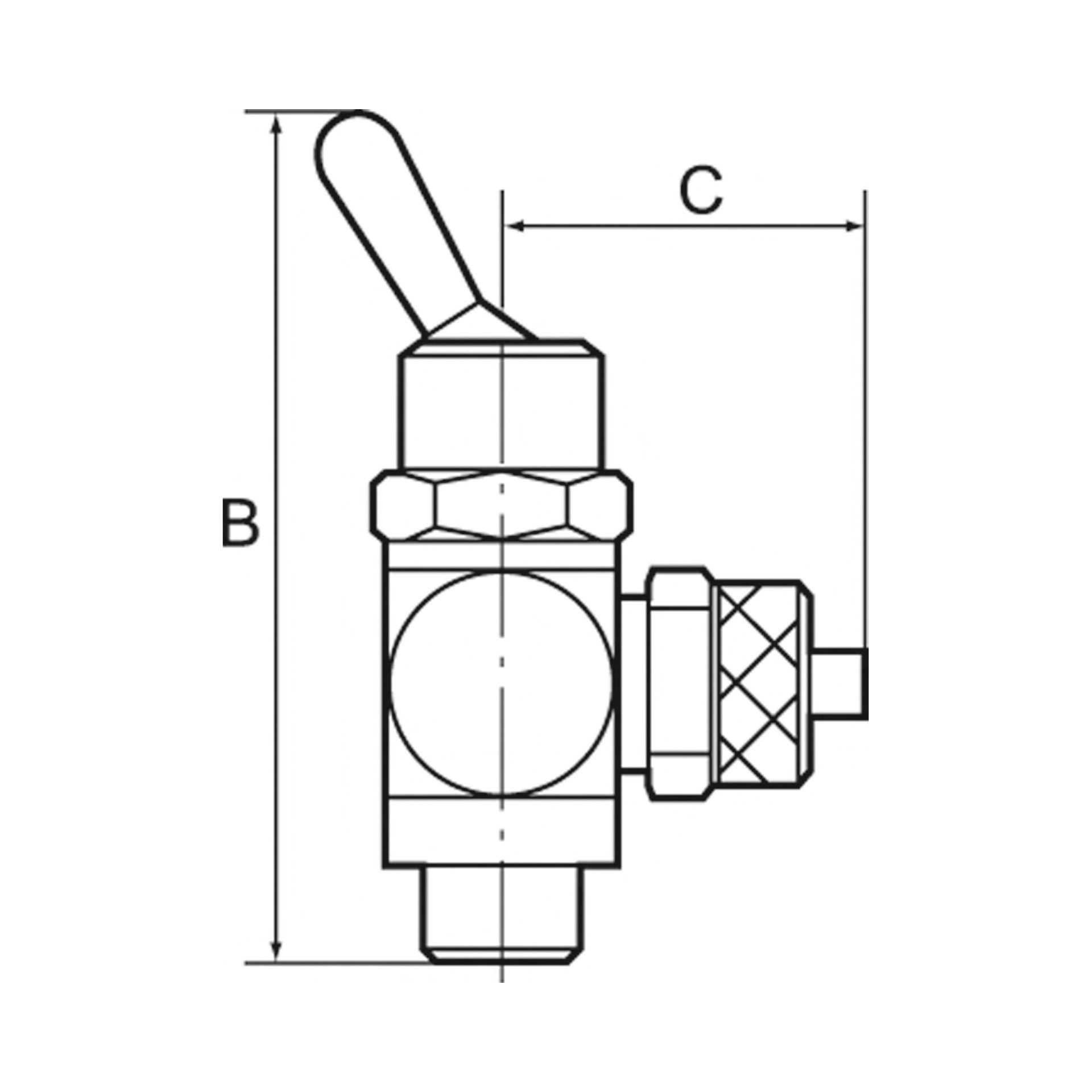 2/2-Wege-Kipphebelventil, beidseitig,Gewindeanschluss G1/4,G1/4IG Produktbild img2 L