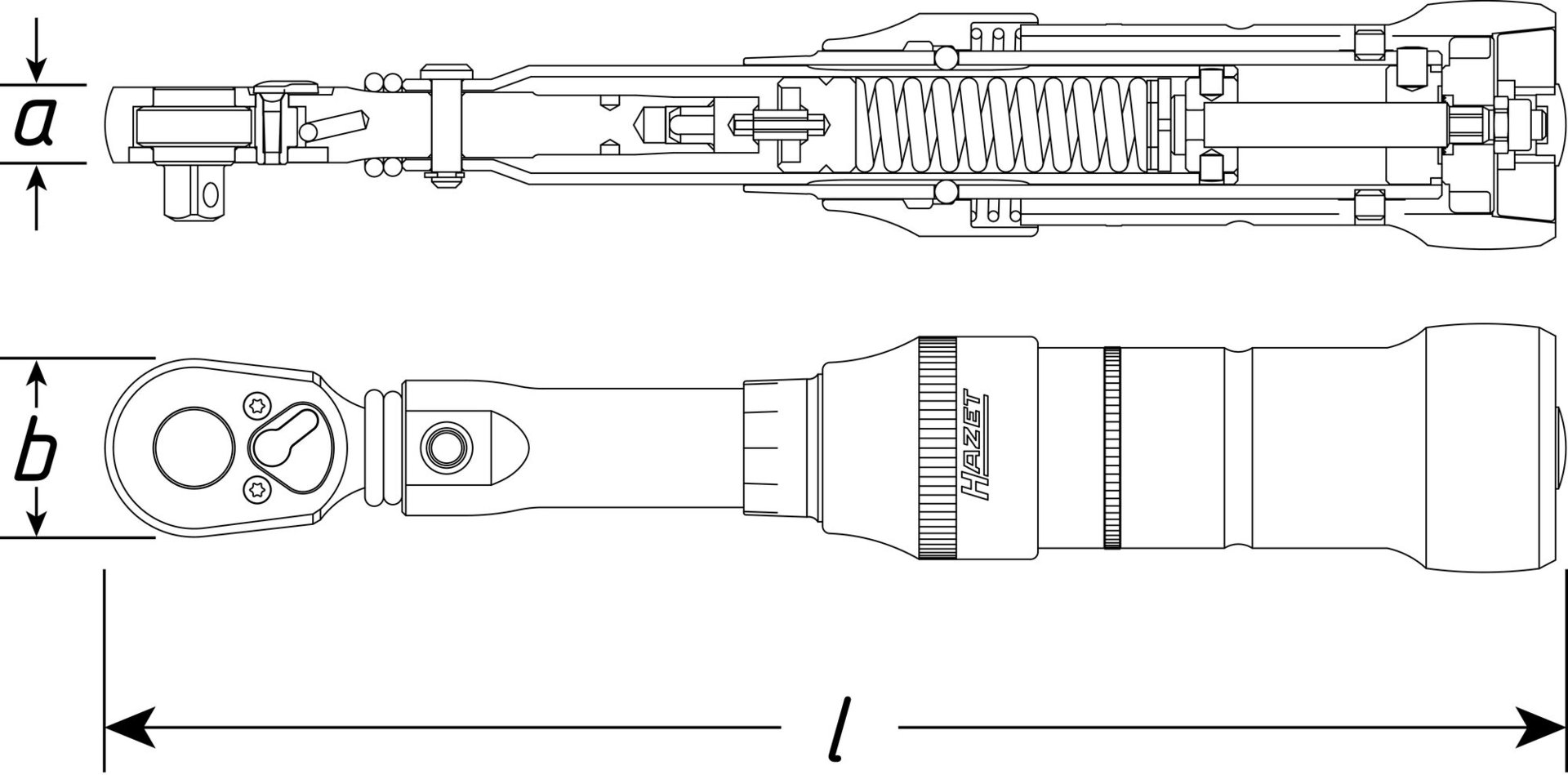 HAZET Drehmomentschlüssel mit DAkkS-Kalibrierschein 6121-1CTCAL ∙ Drehmomentbereich min-max: 20 – 120 Nm ∙ Genauigkeit: 2% ∙ 1/2 Zoll (12,5 mm) Vierkant massiv ∙ Länge: 435 mm Produktbild img10 L