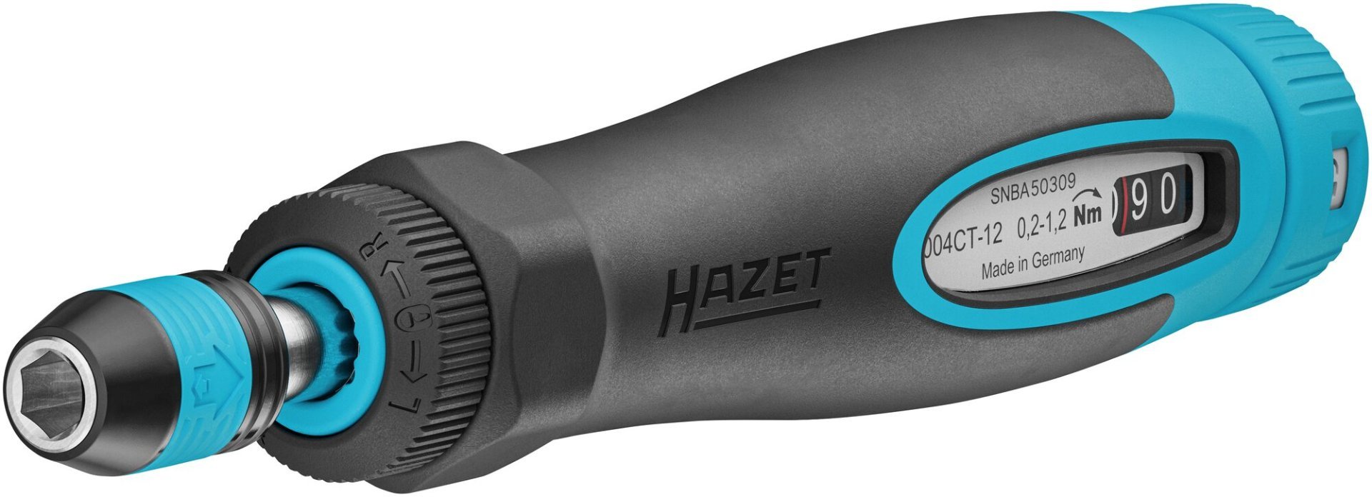 HAZET Drehmomentschraubendreher mit Standardgriff 6004CT-12 ∙ Drehmomentbereich min-max: 0.1 – 1.2 Nm ∙ Genauigkeit: 6% ∙ 1/4 Zoll (6,3 mm) Sechskant hohl ∙ Länge: 196 mm Produktbild img9 L