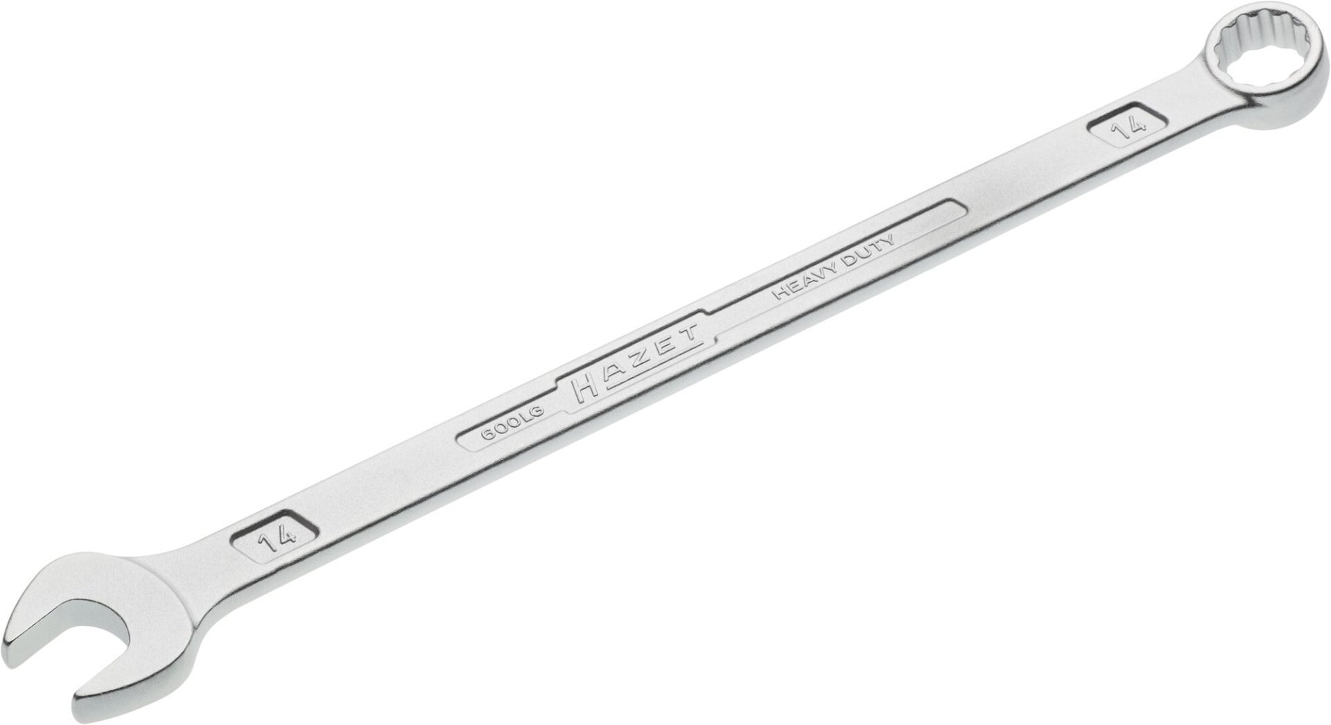 HAZET Ring-Maulschlüssel ∙ extralang ∙ schlanke Bauform 600LG-14 ∙ Außen Doppelsechskant-Tractionsprofil ∙ SW 14 mm Produktbild img1 L