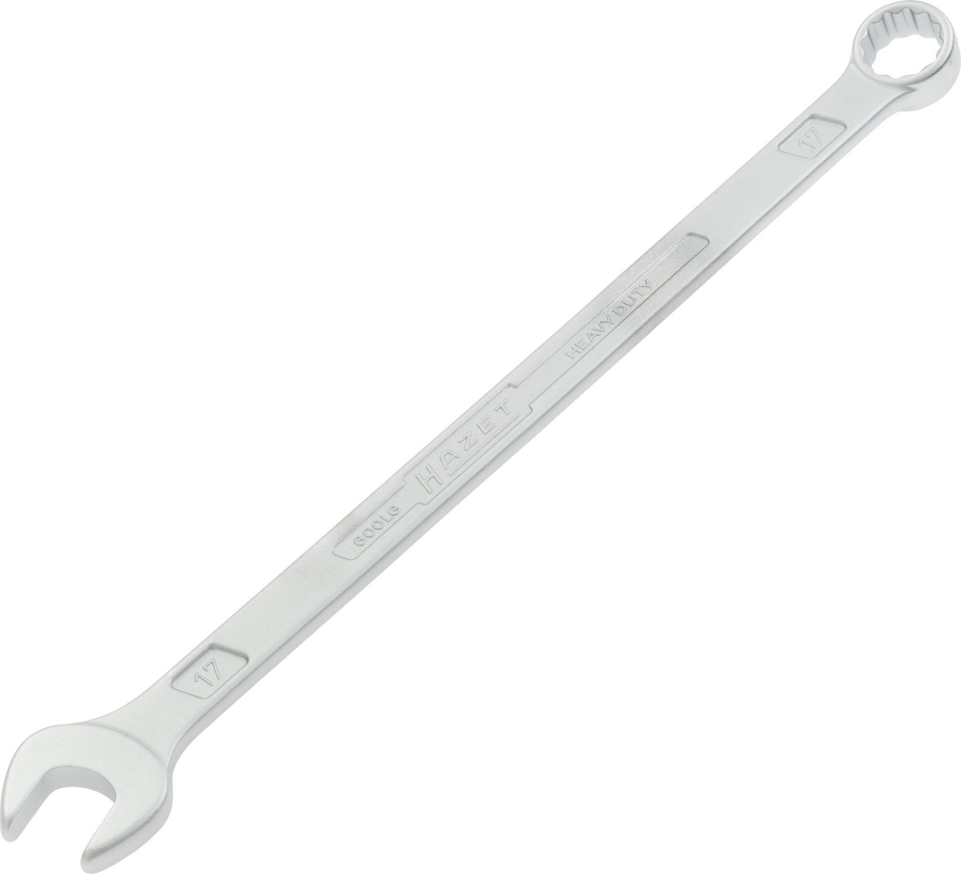 HAZET Ring-Maulschlüssel ∙ extralang ∙ schlanke Bauform 600LG-17 ∙ Außen Doppelsechskant-Tractionsprofil ∙ SW 17 mm Produktbild img1 L