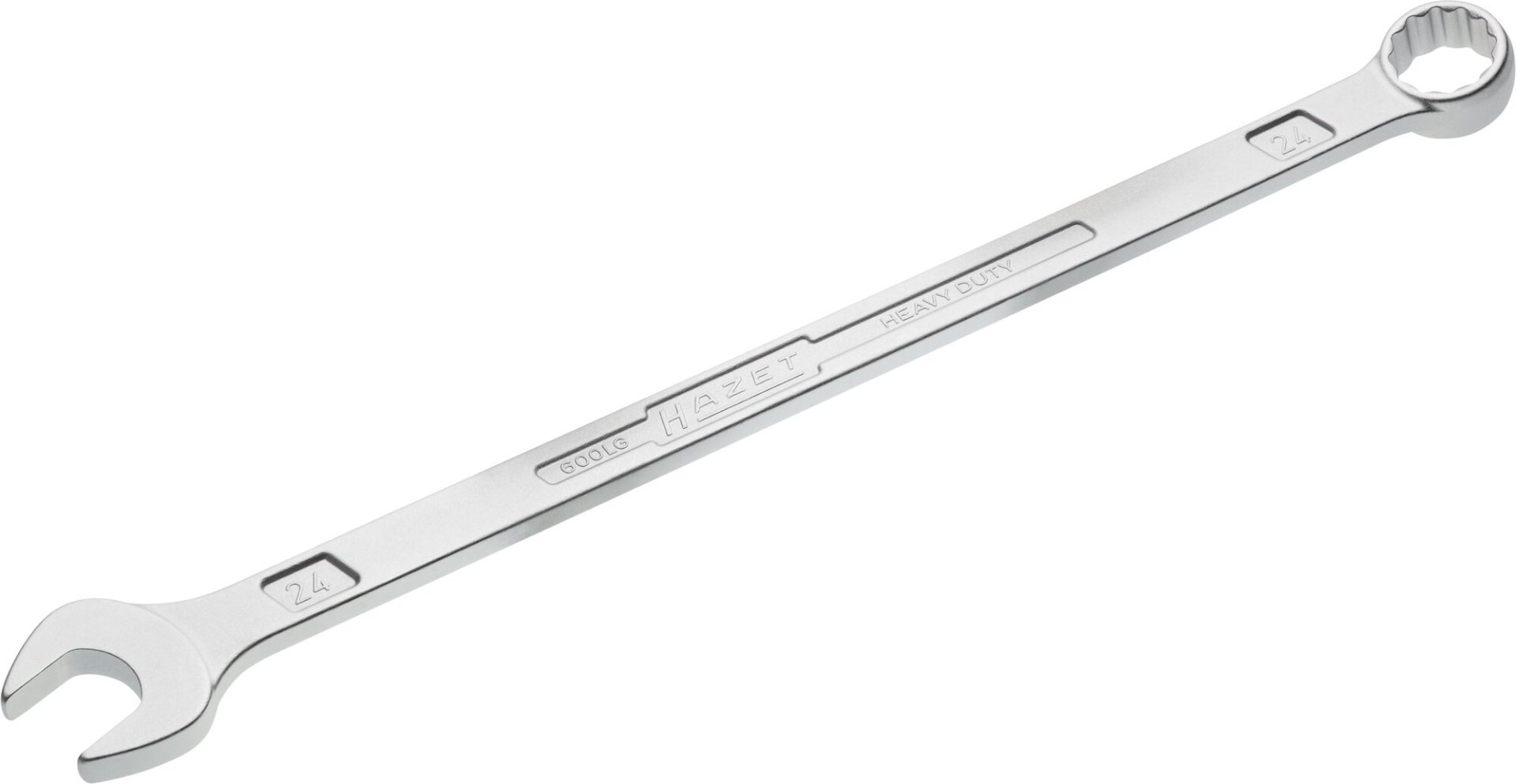HAZET Ring-Maulschlüssel ∙ extralang ∙ schlanke Bauform 600LG-24 ∙ Außen Doppelsechskant-Tractionsprofil ∙ SW 24 mm Produktbild img1 L